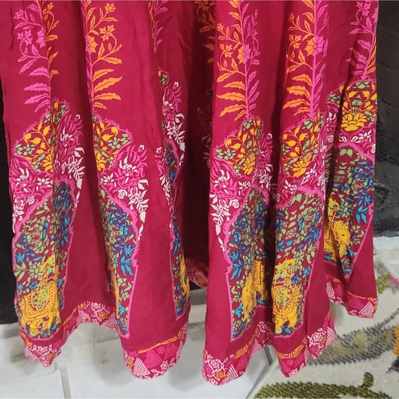 Anarkali‎ Kurta - Pink Printed Indian Dress Ethnic Wear - Kurta Women size XS - Picture 8 of 14